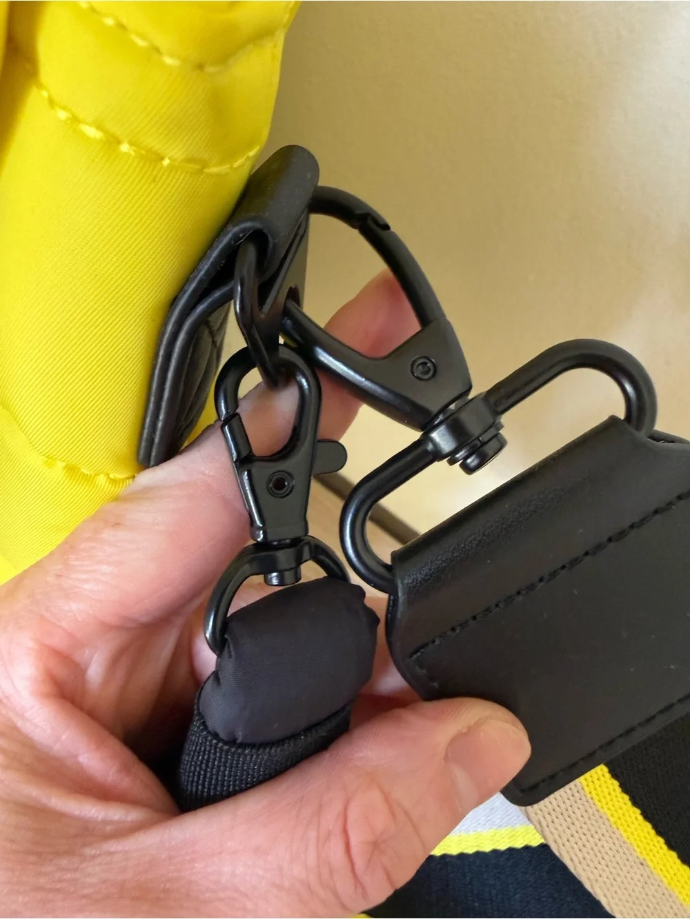 IHKWIP Yellow Quilted Messenger Bag with Black Accents AND Two Strap Options